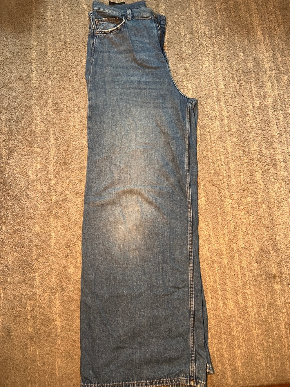 Zara Blue Wide-Leg Flare Jeans | 100% Cotton